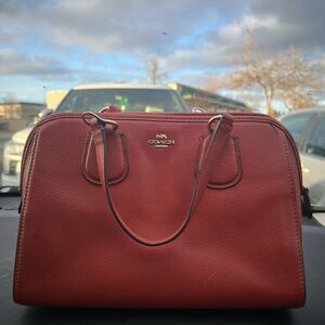 Coach Brick Red Leather Satchel